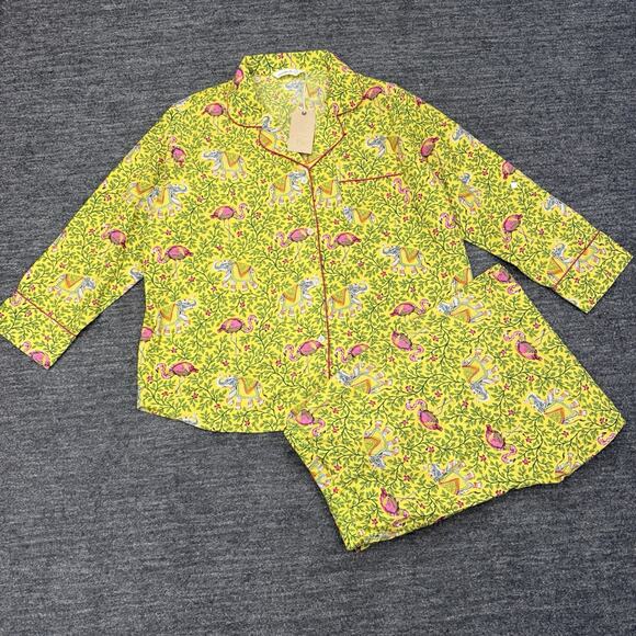 Anthropologie Other - Anthropologie Print Fresh Pajamas Women 1X Flemenco Dandelion Elephant Flamingo